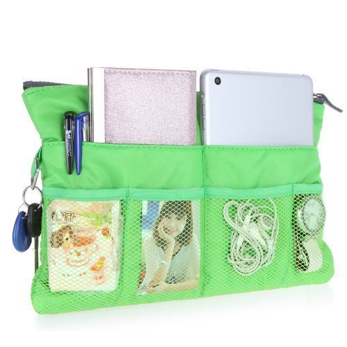 GREENERY/ Handbag Pouch Bag in Bag Organizer Tidy Travel Cosmetic Pocket,Travel Storage Mesh Bag Organiser iPad Case (Green)