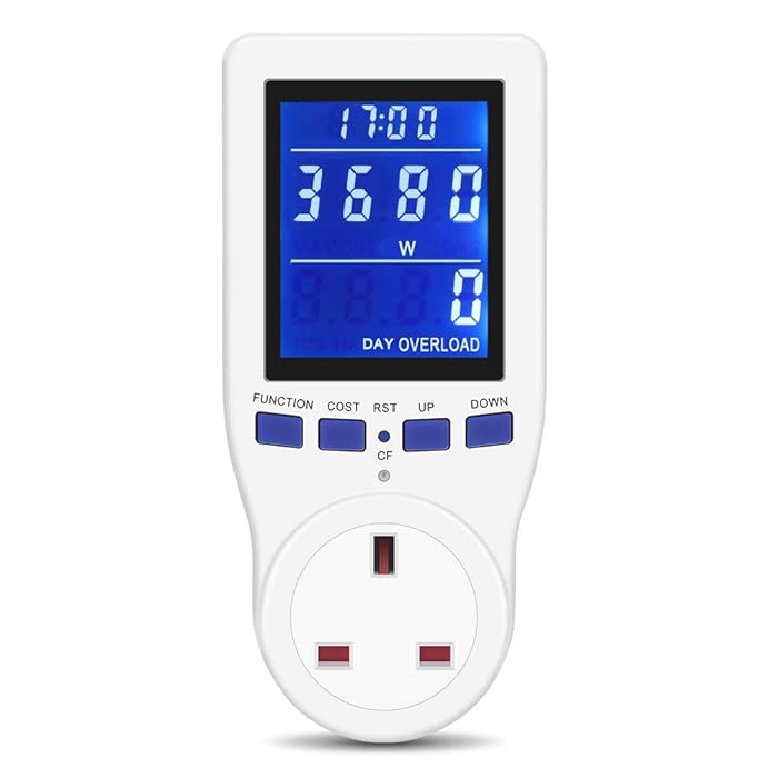 Buy Plug Power Meter Energy Monitor Electricity Usage Volt Amps Watt kWh Consumption Online at