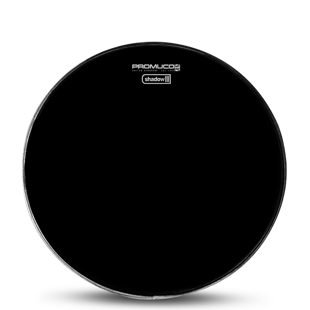 SHADOW Peau de batterie noire 35,6 cm 7 mm Simple pli pour caisse claire et Tom Luminosité