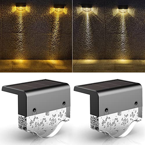 Solarlampen für Außen Garten, Wasserdichte LED Led Lampe Balkon Solar Zaunbeleuchtung, Solar Licht Stufenbeleuchtung Außen für Terrasse Garten Treppen Zäune, 2 Modi LED Warmweiß/Gelb, 2 Stück Solarlampen für Außen Garten, Wasserdichte LED Led Lampe Balkon Solar Zaunbeleuchtung, Solar Licht Stufenbeleuchtung Außen für Terrasse Garten Treppen Zäune, 2 Modi LED Warmweiß/Gelb, 2 Stück