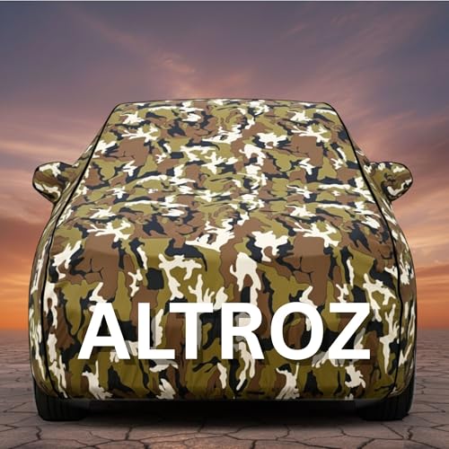 Image of Premium Jungle Series 100% Waterproof Car Body Cover for Altroz Cover (All Models) with Mirror Pockets | Triple Stitched, Elastic, Custom Fit, Heat Resistant, Anti-Dust, All-Weather Cover