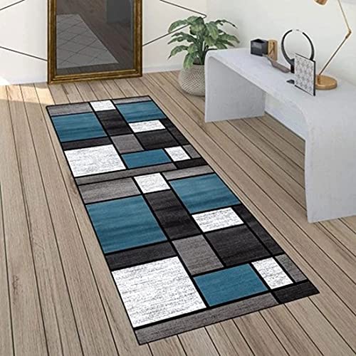 Alfombra moderna geométrica versátil para pasillo, baño, sala de estar, dormitorio y cocina, elegante diseño antideslizante para cualquier decoración del hogar