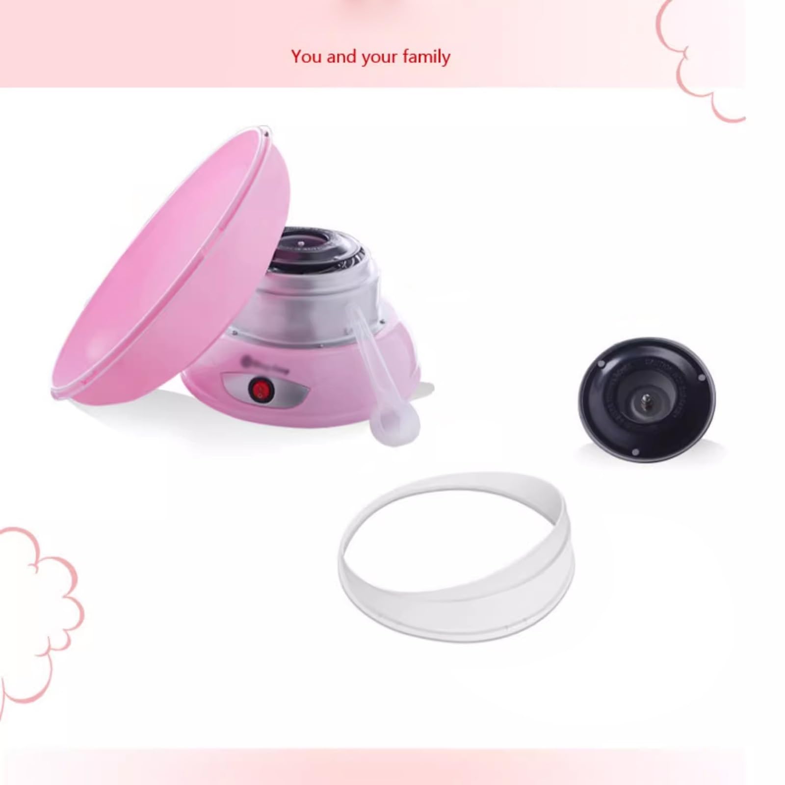 Maquina Algodón Azúcar Máquina de algodón de azúcar for el hogar, máquina de algodón de azúcar pequeña for niños, no Parada, Mini máquina de Lujo Máquina Algodón Caramelo