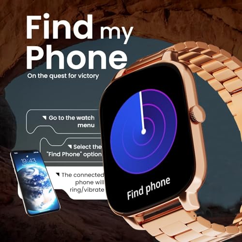Image of PunnkFunnk H9 Metal Smart Watch 2.01 inch TFT Display, Bluetooth 5.0 with 100+ Sports Mode, Heart Rate & Blood Oxygen Monitor, Call & Message Reminders Compatible with Android & iOS (Metal Gold)