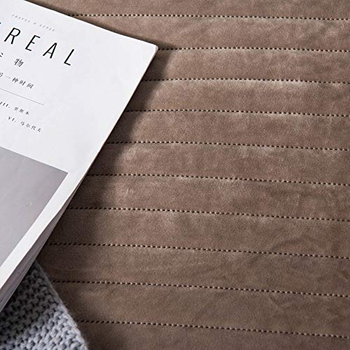 Kasentex Plush Poly Velvet Lavish Design Quilt Set With Reversible Fleece Micromink Sherpa - Luxurious Bedding Soft & Warm Comforter Machine Washable Comforter (Taupe Brown, King + 2 Shams) #TOP4