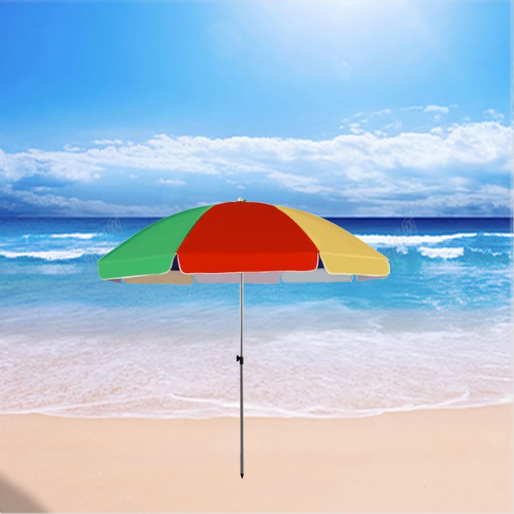 9ft Beach Umbrella,Outdoor Table Umbrella,Adjustable Height Steel Pole,Portable Patio Umbrella for Beach Garden Balcony(Rainbow) : Patio, Lawn & Garden