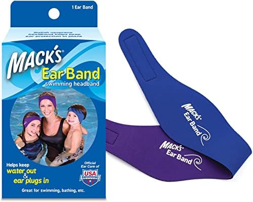 Mack's Ear Band Swimming Headband - Best Swimmer's Headband - Doctor Recommended to Keep Water Out and Earplugs in
