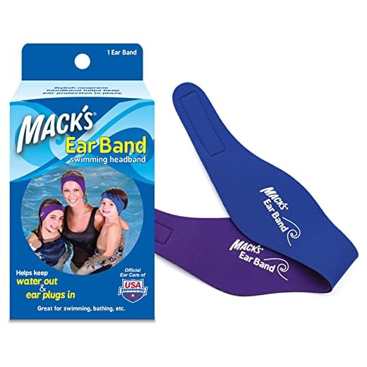 Mack’s Swimming Headband – Best Swimmer’s Headband – Doctor Recommended to Keep Water Out and Hold Ear Plugs in - Official Swimming Ear Band of USA Swimming