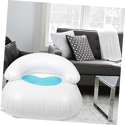 Asiento inflable portátil para aliviar la espalda sofá de PVC cómodo azul 6