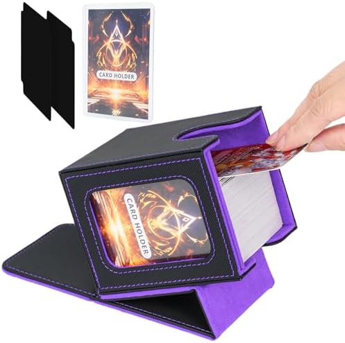 Magic Deck Box mit MTG Commander Display,yugioh deckbox für 100+ Karten,Magnetisch Sammelkarten-Aufbewahrungsboxen mit 2 Trennwänden und 1 Toploader passend für TCG CCG Magic Cards