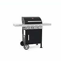 Barbecook Spring 3212 barbecue a gas con tavolino fisso, 3 bruciatori e bruciatori laterali