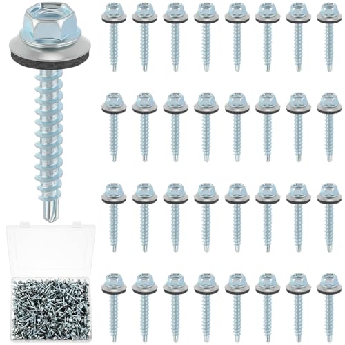 Vis de toiture en métal LEIFIDE tête hexagonale grise pour fixations bois