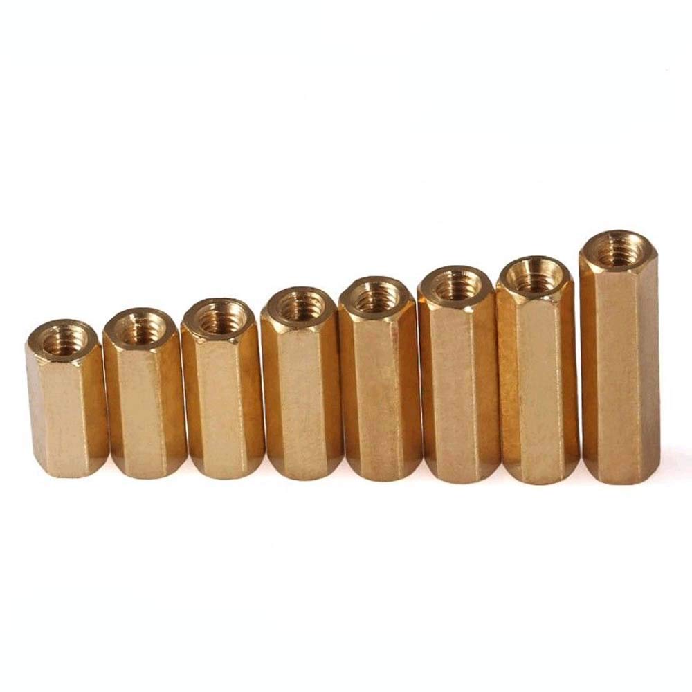 M4 Hex Brass Spacer Female-Female Screws 4mm Threaded PC Motherboard Standoff Riser (50Pcs, M4*25mm)