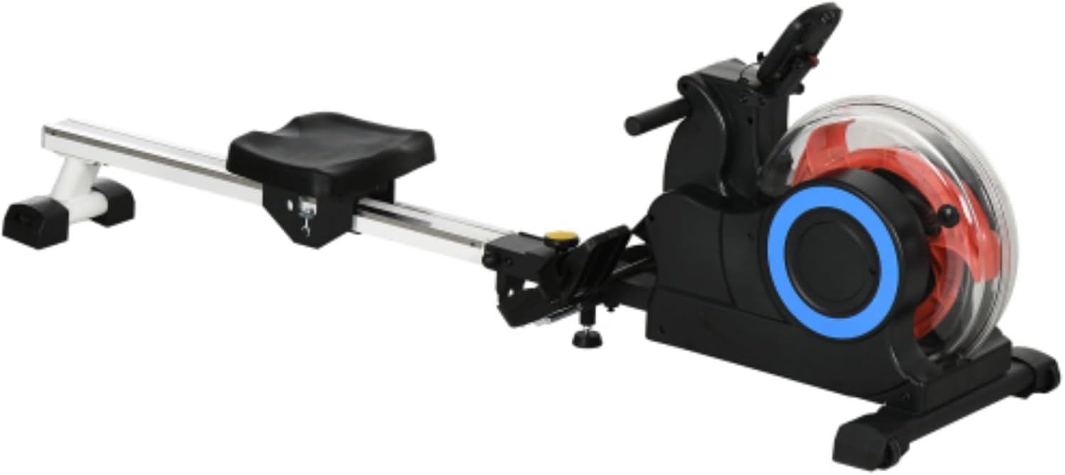 Rowing Machine, Foldable Rowing Machine, Cardio Training Equipment, with Adjustable Resistance, Wheels, LCD Display and Tablet Holder, Suitable for Home Aerobic Training