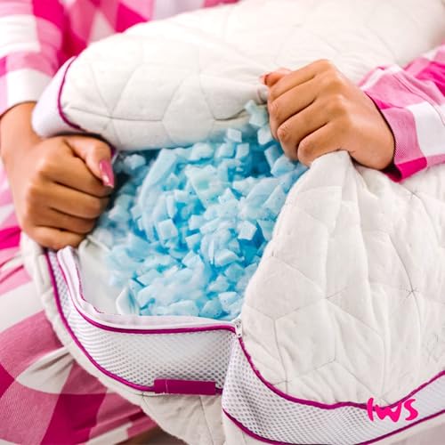 Travesseiro Ajustável - I wanna sleep - Snow®, flocos de espuma removíveis para controle da altura,