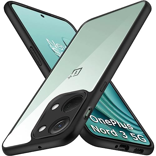 Image of TheGiftKart Ultra-Hybrid Shockproof Back Cover Case for OnePlus Nord 3 5G | Camera Protection Bump | Hard Back Cover Case for OnePlus Nord 3 5G (PC & TPU, Crystal Clear Back, Black Sides)