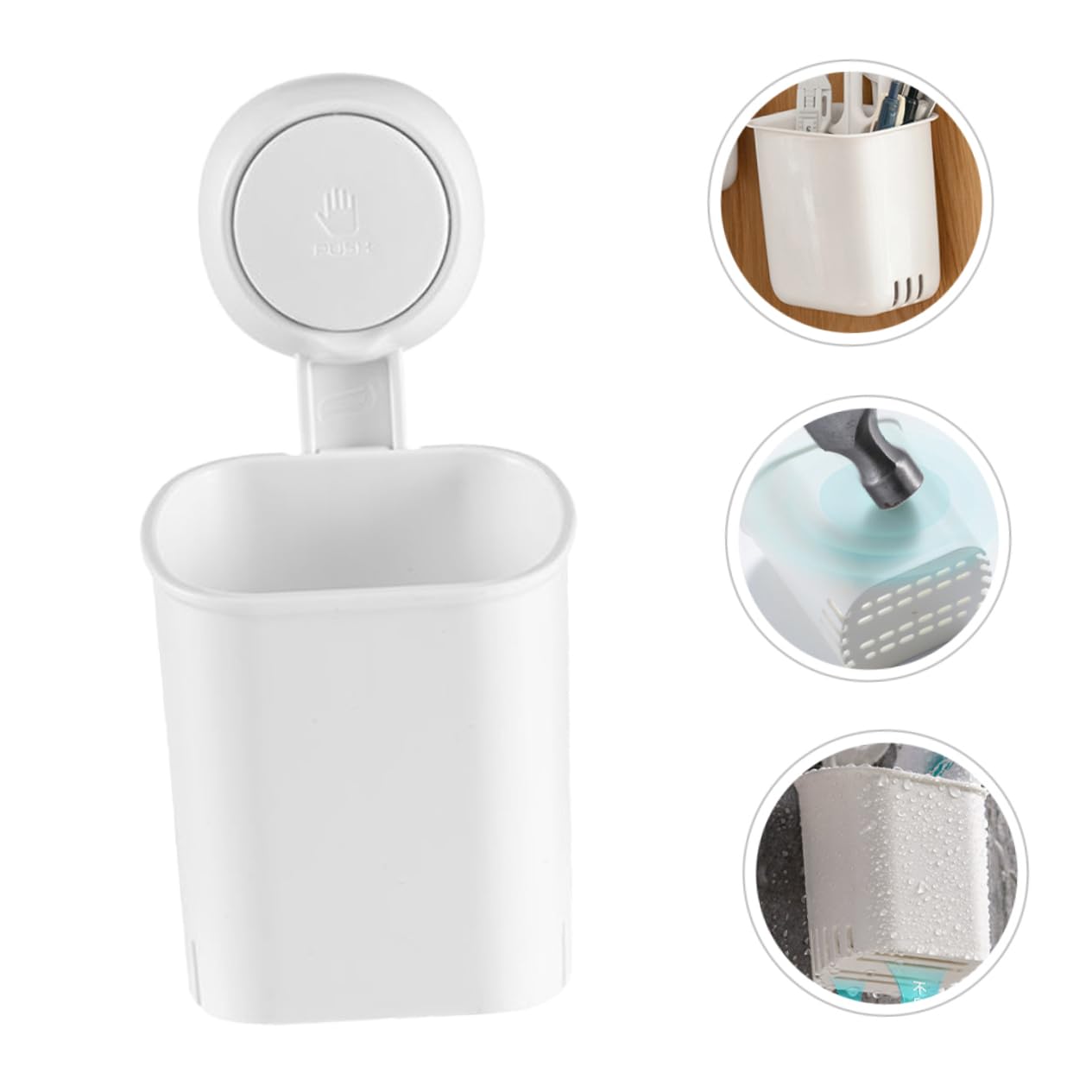 ULTECHNOVO 3piezas Soporte De Pared para Cepillos De Dientes y Afeitar Organizador y Cocina Ventosa Sin Taladros para Superficies Porosas Almacenamiento De Accesorios De Personal