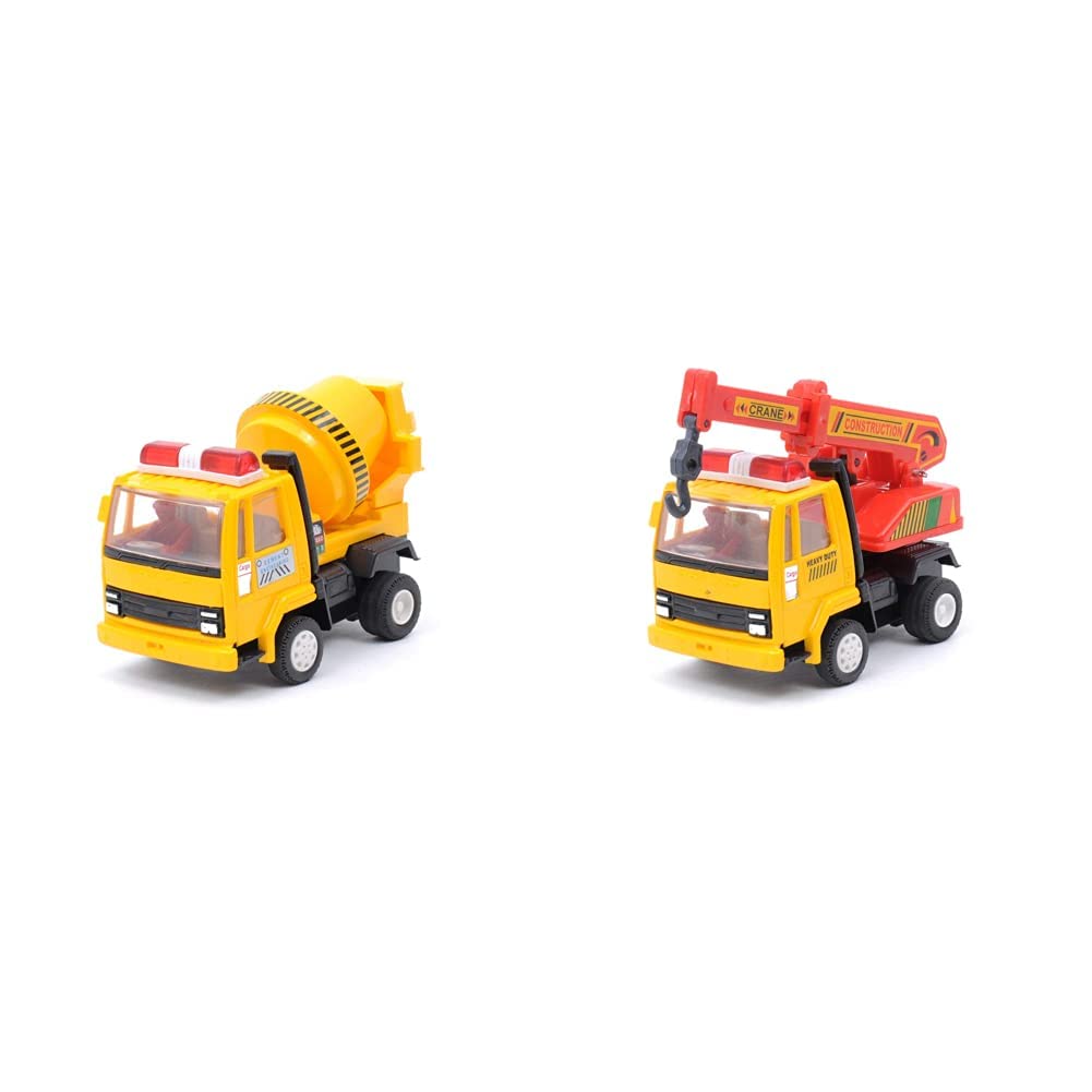 Centy Toys Crane (Multicolor) Pull Back Concrete Mixer (Yellow) - Adult