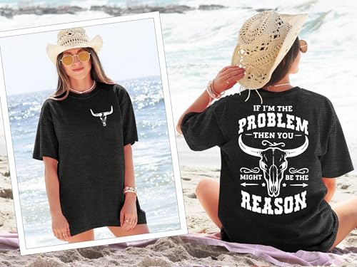 Oversized Country Music Shirts for Women Cow Skull Shirt Western Cowgirl Tee Vintage Concert Outfit Music Lover Tops4