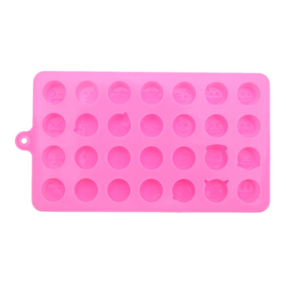 NELNISSA28 Holes Emoji Expression Chocolate Mold Silicone Fondant Mold Baking Decor