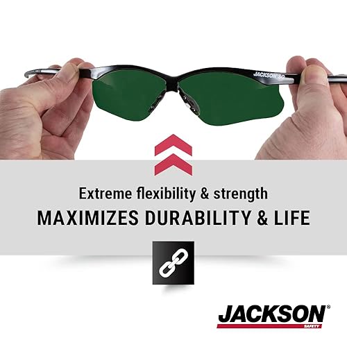 Miniatura 3 de Jackson Safety Gafas de seguridad SG para hombres y mujeres, paquete de 12, ligeras, ultra fuertes con patillas suaves al tacto (varios estilos y