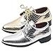 Boys Sneakers Fashionable Leather Comfortable Lace Up Dance Performance Shoes Stylish Design for Active Kids (Silver, 36)