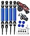 Drive Shaft CVD Upgrades Part for 1/10 Traxxas Slash 4x4 VXL Platinum Ultimate,Rustler VXL 4X4,Stampede VXL 4X4,Hoss VXL,ARRCat 4pcs Front & Rear RC Hop-Ups Parts with Wrench,Navy Blue(More Power)