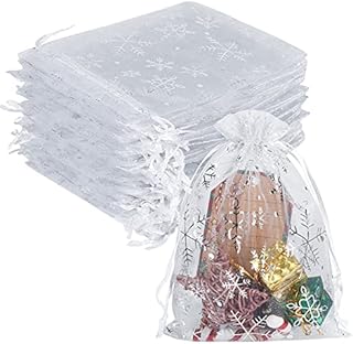 Red Organza Bags Medium 13X18cm, 100PCS Mesh Favour Bags With Drawstring Net Bags for Gifts Wedding jewelry Candy Christmas Festival Packing