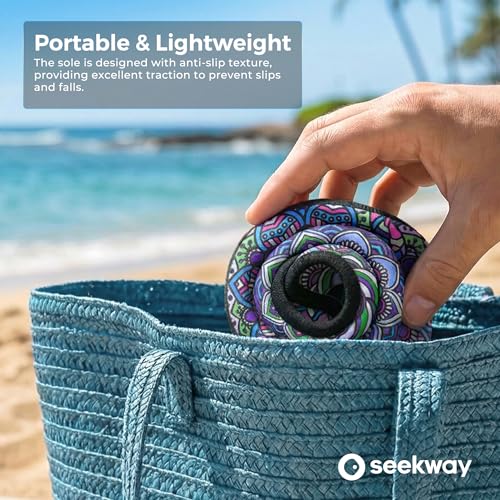 Image of SEEKWAY Water Shoes Women Men Adult Quick-Dry Aqua Socks Barefoot Non Slip for Beach Swim River Pool Lake surf Black SK002(U)