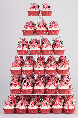 Cupcake Stand, 6 Tier Large Cupcake Tower Tree, Square Cupcake Holder, Pastry Display Stand For Party, Wedding, Birthday, Baby Shower #TOP5