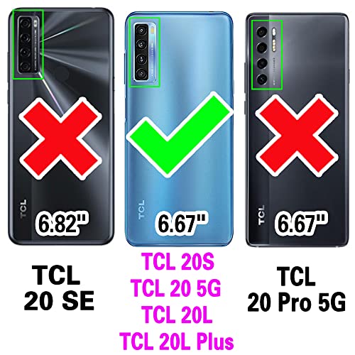 Asuwish Compatible with TCL 20S/20 5G/20L/20L+ Plus Wallet Case and Tempered Glass Screen Protector Card Holder Credit ID Slot Flip Cell Accessories Phone Cover forTCL20S TCL20L+ Women Men Rose Gold - Image 2