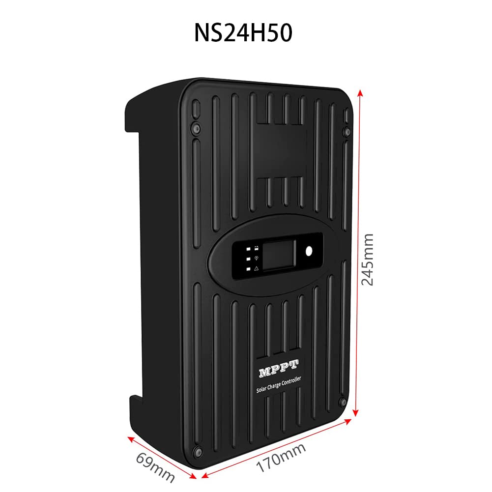 SolaMr 50A MPPT Regolatore di Carica Solare 12V/24V Identificazione Automatica con Display LCD per Stazioni Base di Comunicazione e Sistemi Domestici - NS24H50