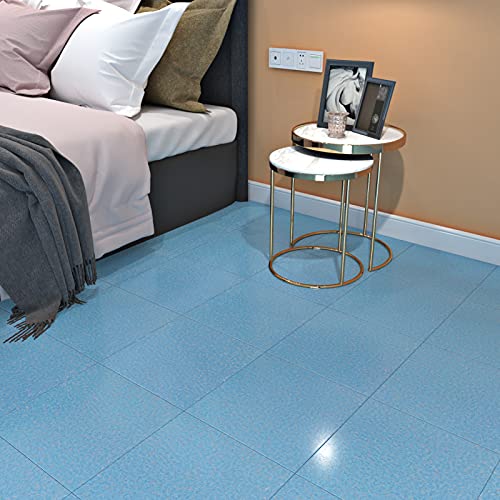 Westick Blue Peel And Stick Floor Tiles Waterproof Self Adhesive Removable Tile Stickers Thick Durable Vinyl Flooring Tile Stick On Floor Tiles For Bathroom Kitchen Floor Tile 20 Pack 12X12 In #TOP24