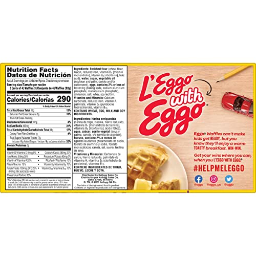 Eggo Frozen Mini Waffles, Frozen Breakfast, Cinnamon Toast, 10.75Oz Box (40 Waffles) #TOP4