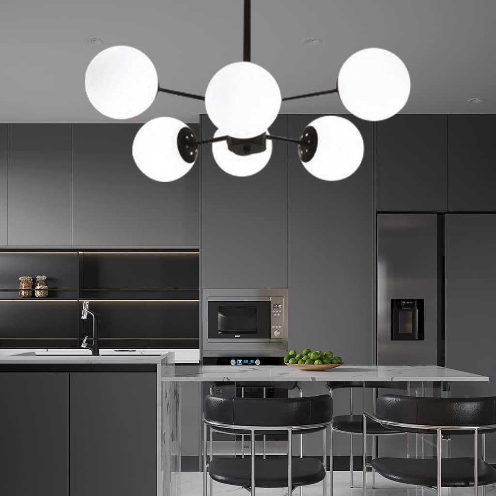 ENXING Lustre Suspension Sphérique Moderne E27 - Lampe Salon, Salle à Manger, 6 à 12 Lampes Or Ou Noir
