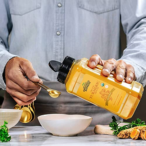 Hqoexpress - Usda Certified Organic - Non Gmo - Ground Turmeric Spice Powder Seasoning For Cooking - Sustainably Grown - Kosher - 21 Oz. Chef Jar #TOP2