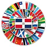 国旗ステッカー 105枚、ウォーターボトル、ノートパソコン、DIYデコレーション、スクラップブック、スケートボード、携帯電話ケース用の防水ビニール漫画ステッカー (国旗)