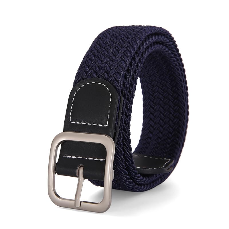 Xiao Hua Stretch Belt for men and women,Elastic Woven Braided belt,Casual comfortable and versatile practical accessories for dressing,41.34 inches(Navy blue)