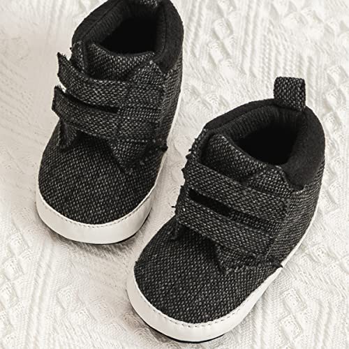 Babelvit Baby Boy Girl Soft Sole Canvas Sneakers Sparkle High Top Lace Up Infant Unisex Ankle Shoes Boots Toddler Newborn Prewalker First Baby Walking Crib Shoes #TOP2