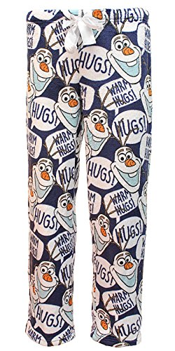 Disney Frozen Olaf Warm Hugs Navy Super Minky Fleece Sleep Pants - Small