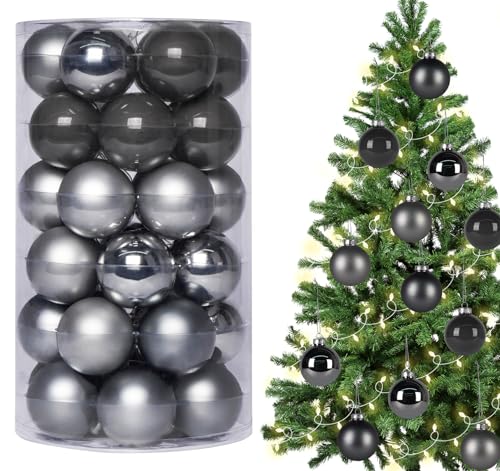 Weihnachtskugeln, 36er Set Christbaumkugeln, Ø6 cm, Glas, matt,...