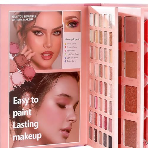 Sombra de ojos y blush en paleta de libro mate y perlado 6