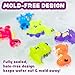 Tub Works® Dinosaur Mold Free Bath Toys, 6 Pack | Sealed, No Hole Bath Toys Design Keeps Moisture Out | Soft, Squeezable & Float on Water | Easy-Grip Baby & Toddler Bath Toy Set | Great Baby Pool Toys