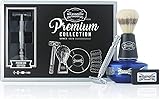 Wilkinson Sword Classic Geschenk Set Premium Vintage Edition mit Herren Rasierseife Rasierpinsel 5 Klingen, 408 g