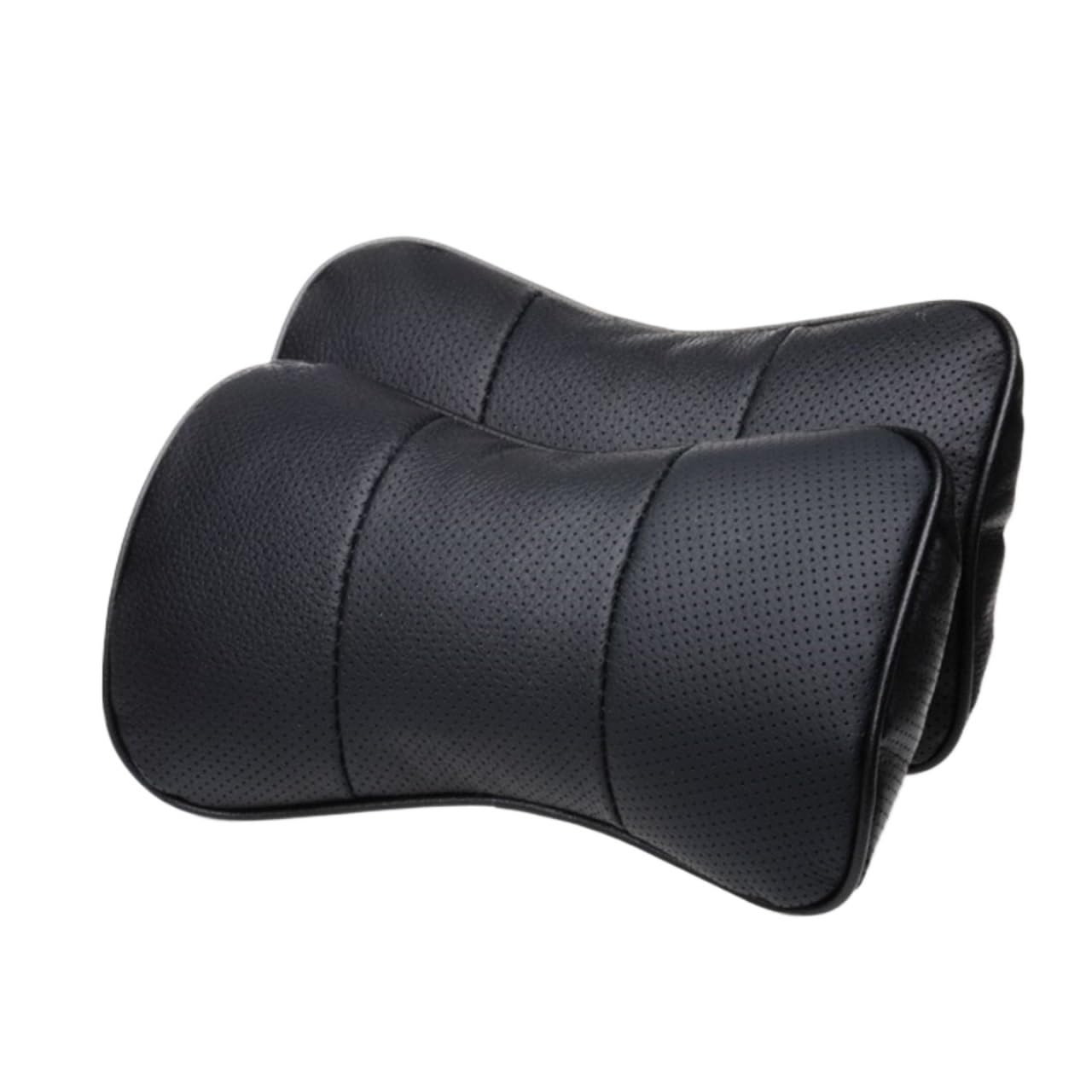 2 cojines for reposacabezas de asiento de coche, almohada de viaje, cojín ortopédico for el cuello, de fibra de cuero, que alivia el dolor de cuello y la sensación de conducción.(Beige)