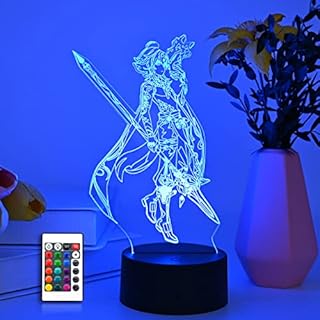 Anime Lamp Xiao Genshin Impact Figure Night Light 3D Illusion Game Light for Bedroom Decor Led Light Atmosphere Bedside Kids-Remote Control