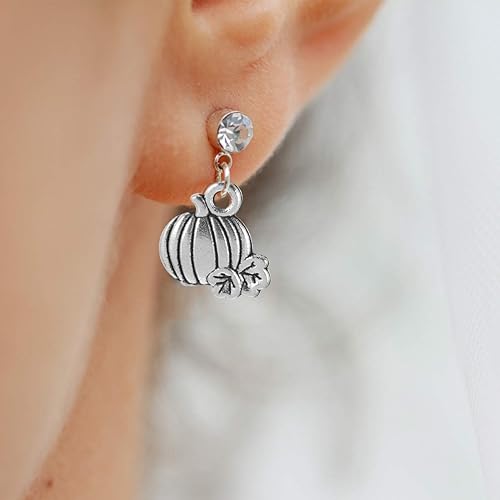 Miniatura 4 de HEALLILY 80 dijes colgantes de Halloween de aleación de calabaza para bricolaje, pulsera, aretes, collar, joyería, hallazgo, Plata