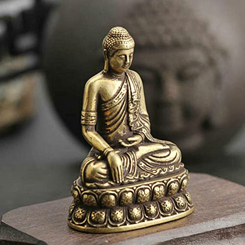 Estatua pequeña de Buda Sakyamuni de bronce miniatura 1