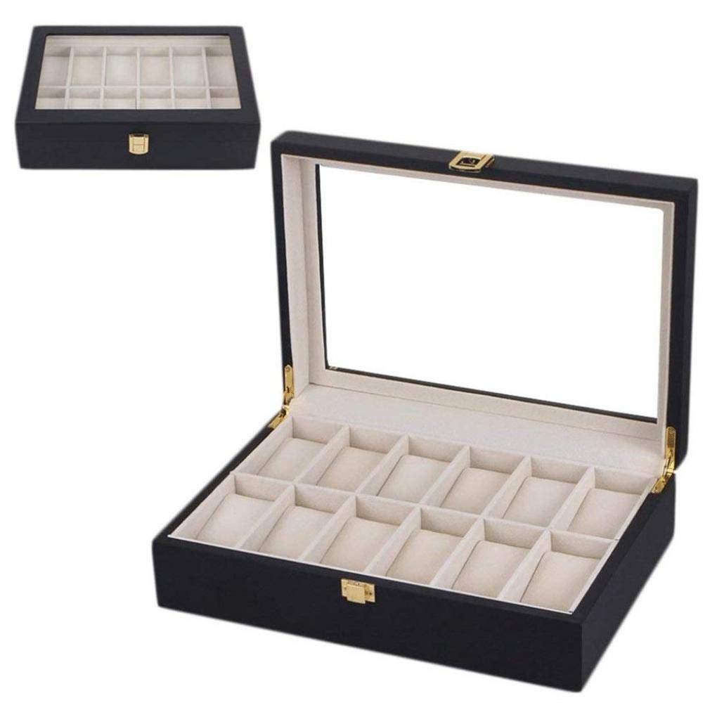 Présentoir de montres pour hommes 12 fentes avec boîte cadeau pour anniversaire