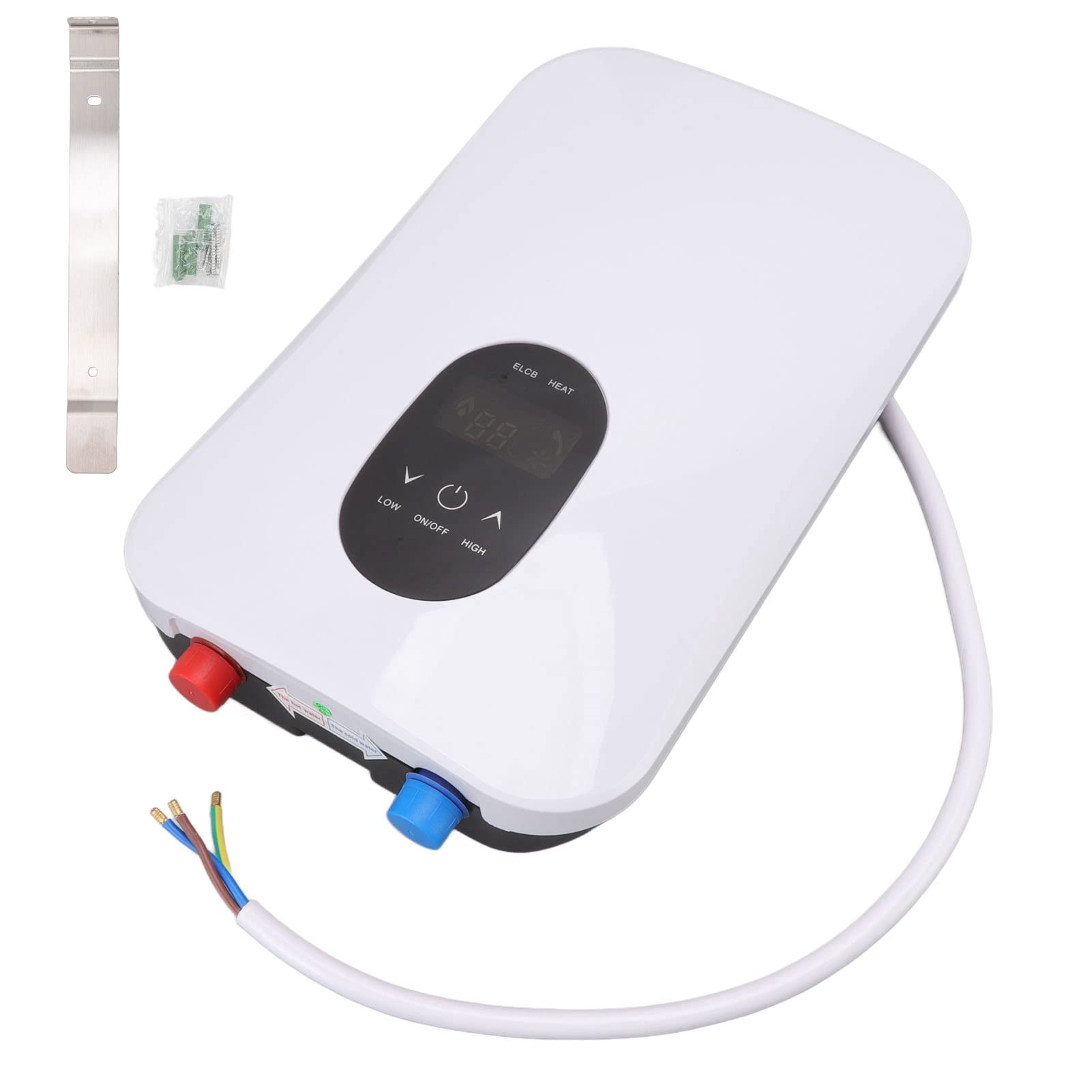 Fdit Calentador de Agua sin Tanque, Calentador Eléctrico Instantáneo | Calentador de Agua Instantáneo 220V, ABS y Acero Inoxidable, 30-55°C